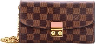 Louis Vuitton Brown Damier Croisette Chain Wallet (Authentic Pre-Loved)