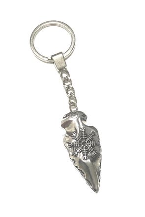 Generic KEYRING - Viking - Silver Plated. Split Ring. Key Ring. Arrow Head