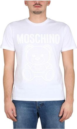 Moschino Tops, Heren, Wit, L, T-Shirts