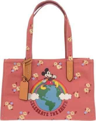 Coach Pink Canvas Leather Tote Bag (Pre-Owned)