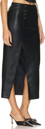 Heartloom Charice Faux Leather Skirt In Black