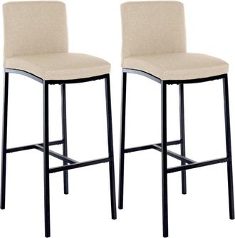 Clp Juego de 2 taburetes de bar Freeport Crema Tela
