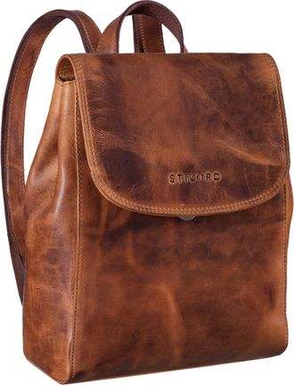 STILORD Hazel Womens Backpack Handbag Leather Vintage Daypack Ladies Rucksack suitable for 13,3 Inch Laptops Going Out Shopping Genuine Leather, Colour:kara -
