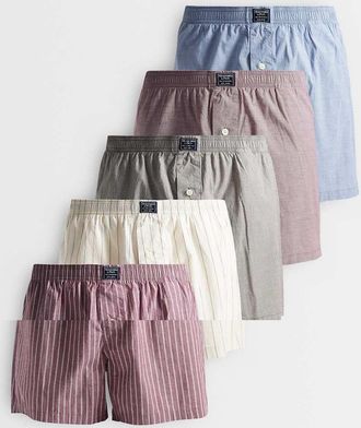 Abercrombie & Fitch confezione da 5 boxer aderenti a quadri neutri-Multicolore