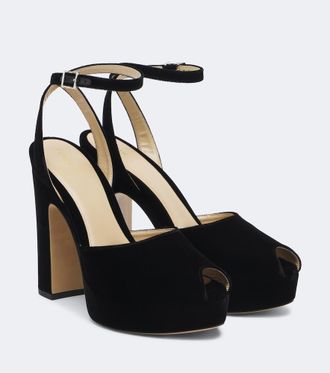 Fendi Sandalias de terciopelo con plataforma