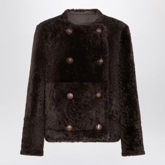 Brunello Cucinelli Brunello Cucinelli Reversible Cropped Shearling Fuzzy Jacket