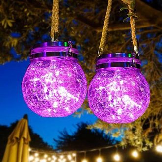 OEM Linterna Solar, Paquete De 2 Luces Solares Decorativas Colgantes Para Uso Exterior, L&aacute;mpara Solar Para Maceta De Jard&iacute;n (rosa)