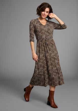 Laura Scott Midikleid Ohne Tasche Ohne Taschen im Leoparden-Print aus Single Jersey - NEUE KOLLEKTION