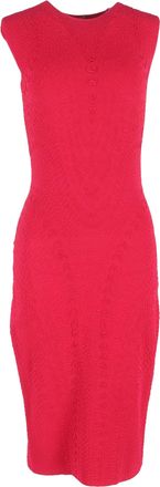Alexander McQueen Alexander McQueen getailleerde midi-jurk van gebreid materiaal met textuur in rode viscose