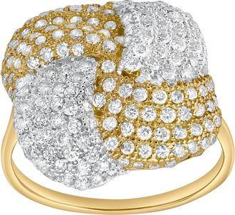 LuvMyJewelry Heiress 1.2 Ct 14K Gold Knot Pave Diamond Ring