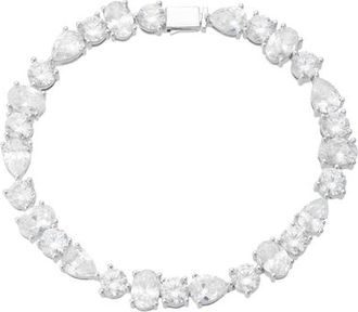 Untamed Petals Vivienne Crystal Bracelet in Metallic Silver at Nordstrom