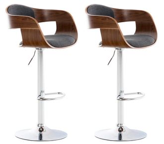 Clp Clp - Set De 2 Taburetes Kingston En Tela Nogal/gris Oscuro