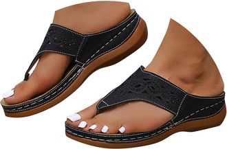 Generic Sandals for Women Womens Sandals & Slides Orthopedic Arch Support Flip Flops Toe Post Slides for Women UK Wide Fit Summer Shoe Non-Slip Beach Shoes To