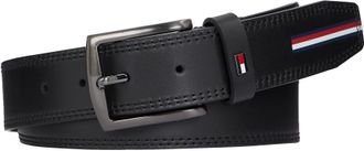 Tommy Hilfiger Mens Belt Denton Corporate Leather, Multicolor (Black), 85