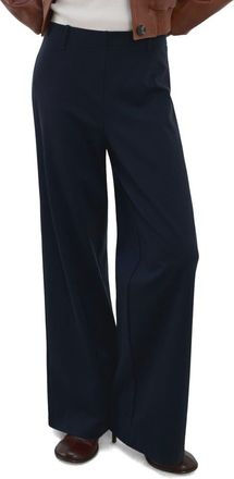 Mango Straight Leg Pants in Navy at Nordstrom, Size Medium