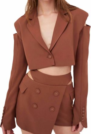 For Love & Lemons Alysa Crop Top In Brown