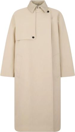 Bottega Veneta Lange Jas - Dames - Mantel - Beige - XS - Katoen - Jassen