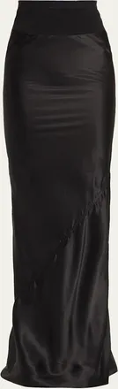 Rick Owens Coda Mixed-Media Maxi Skirt