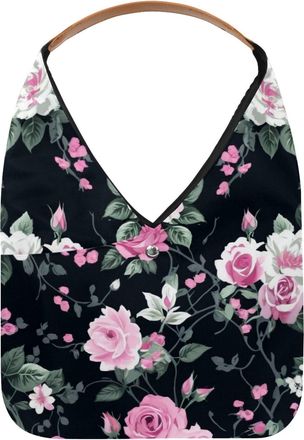 Generic Colorful Art Flowers Reusable Lightweight Grocery Bags - Foldable Into Compact Pouch, Washable & Sturdy, Multipurpose for Shopping and Travel