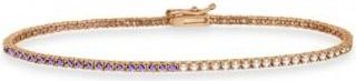 Allurez Diamond & Amethyst Eternity Tennis Bracelet 14K Rose Gold (0.97ct)