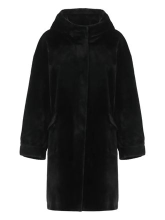 Betta Corradi faux-fur hooded coat - Black