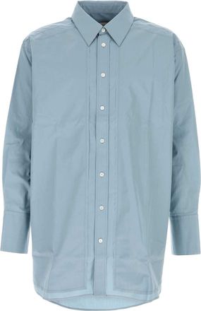 Ami Mens Light Blue Poplin Shirt Cotton - Size X-Small