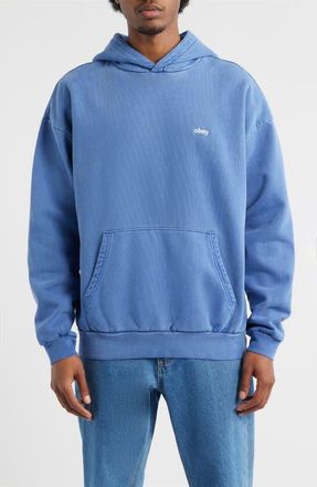 Obey Lowercase Pigment Hoodie in Pigment Electric Indigo at Nordstrom, Size Xx-Large