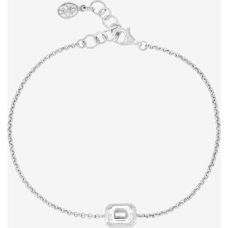 Dower & Hall White Topaz Octagon Chain Bracelet in Sterling Silver at Nordstrom, Size 7.5