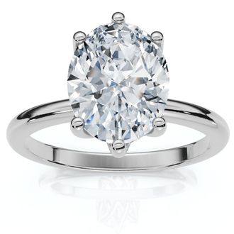 Pompeii3 Certified 1 1/2Ct Lotus Solitaire Diamond Engagement Ring 14k Gold Lab Grown