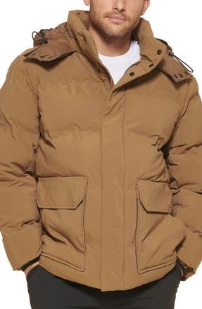 DKNY Hooded Puffer Jacket in Bronze at Nordstrom Rack, Size Xx-Large