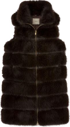 Yes-Zee O105Ko 00 0232 Lange Vest - Dames - Bodywarmers - Bruin - XS - Jassen