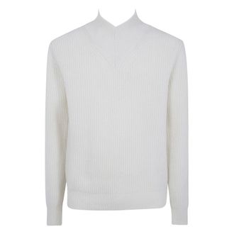 Cruna Vail V-neck Trui - Heren - Truien - Wit - Maat: 2XL
