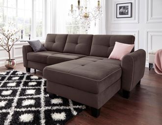 Sit&more Ecksofa »Varese L-Form« mit Federkern, wahlweise mit Bettfunktion und Stauraum