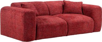 Vente-Unique Sof&aacute; de 3 plazas en tela texturizada rojo POGNI de Maison C&eacute;phy