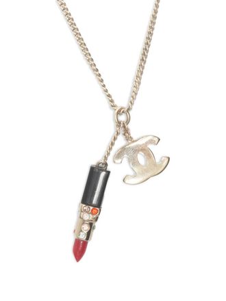Chanel 2004 Chanel CC Mark lipstick motif necklace - women - Gold Plated - One Size