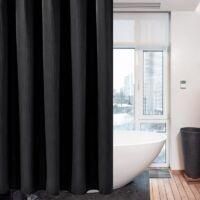 OEM Cortina De Ducha, Tejido Resistente Al Moho - 182x182 Cm (negra) Cortina De Ducha Resistente Con Dobladillo Lastrado - Crezuo
