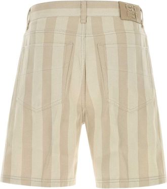 Fendi Mens Regular Bermuda Shorts Beige Cotton Bermudas