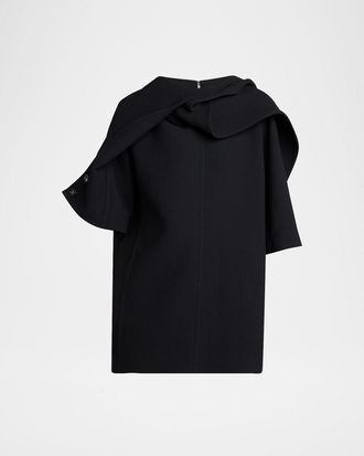 Bottega Veneta Light Double Wool Crepe Top