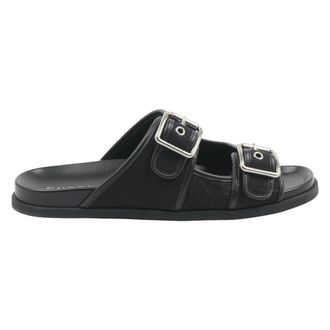 Gucci Sliders, male, Black, Size: 11 US Slide Sandal with Buckles