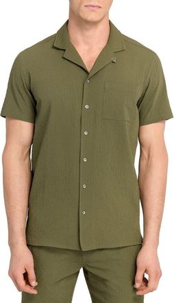 W.R.K Crinkle Camp Shirt in Green at Nordstrom, Size Xx-Large