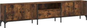 vidaXL Vidaxl - Mueble De Tv Caj&oacute;n Madera Ingenier&iacute;a Roble Ahumado 200x25x44 Cm