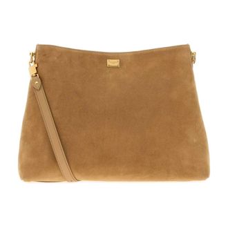 Dolce & Gabbana Suede Shopping Bag - female - Dolce & Gabbana - Shoulder Bags - Beige - ONE SIZE - Bags