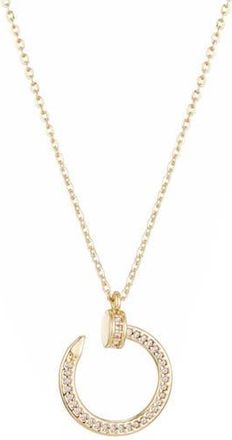Adornia Cubic Zirconia Curved Nail Pendant Necklace in Gold at Nordstrom Rack