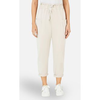 Yumi Cotton Relaxed Stretch Trousers in Chalk at Nordstrom, Size Medium