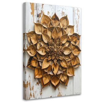 Feeby Cuadro Sobre Lienzo, Mandala Zen Spa Shabby Chic, 80x120