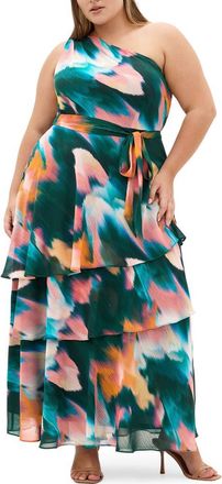 City Chic Rendezvous Tiered Ruffle Dress at Nordstrom, Size Xxxs