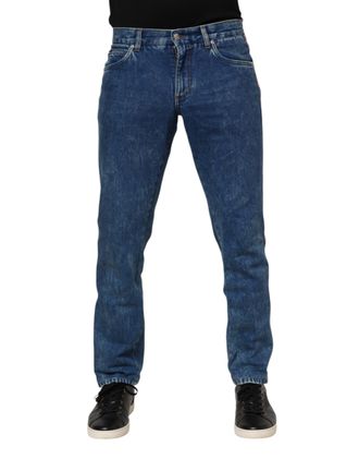 Dolce & Gabbana Mens Slim Fit Denim Jeans - Medium Blue Cotton - Size EU 44 (Mens)