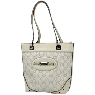 Gucci White Leather Tote Bag (Pre-Owned)