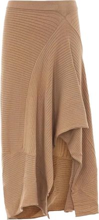 Akep ruffled ribbed skirt - Neutrals