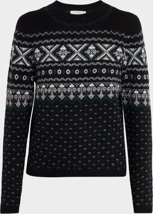 Vince Cashmere Fairisle Crewneck Sweater
